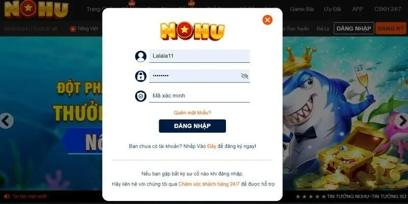 Kiểm tra lại thông tin và hoàn tất đăng nhập